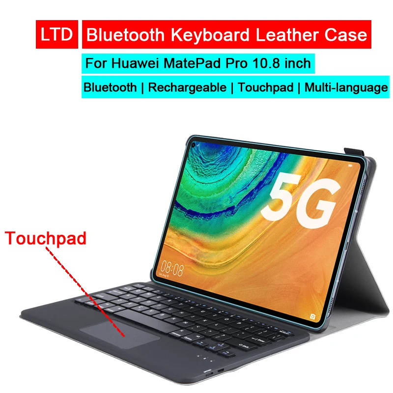 Кожаный чехол с клавиатурой Bluetooth для HUAWEI MatePad Pro 10 8 тачпад русская Арабская иврит