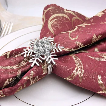 

Silver Snowflake Napkin Ring Christmas Napkin Holder Festive Crystal Rhinestone Napkin Ring Wedding Christmas Table Dinner Decor