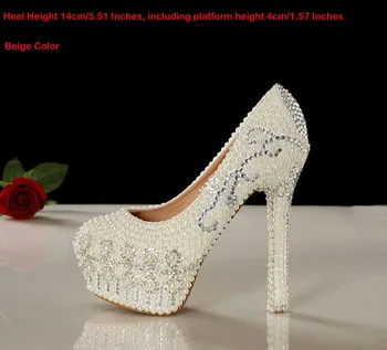 

New Style Pretty Wedding Shoes Gorgeous White Bridal Dress Shoes 14cm Super Heel Shoes Rhinestone Party Prom Dress Shoes