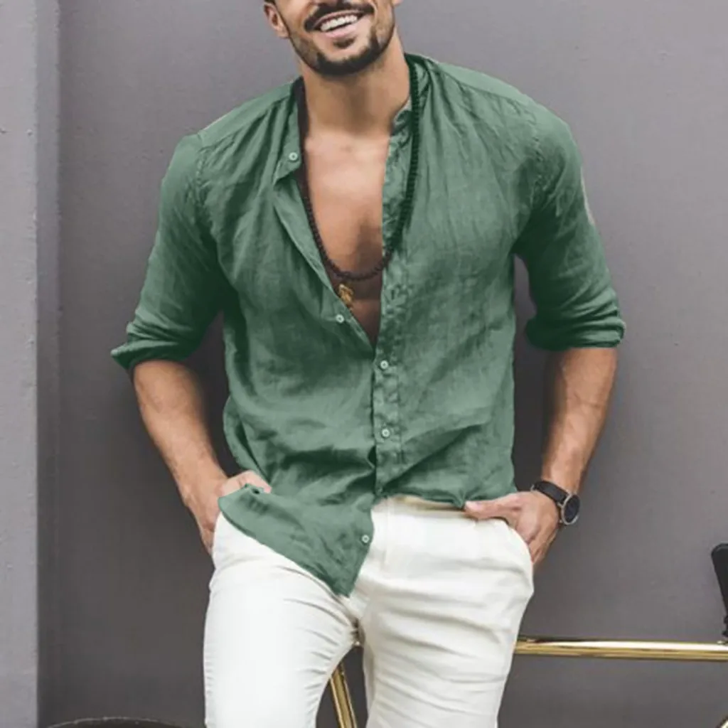 Рубашка camisa masculina мужская рубашка мужские рубашки chemise homme уличная camisa social 2019 Чистый хлопок и лен рубашка Z4
