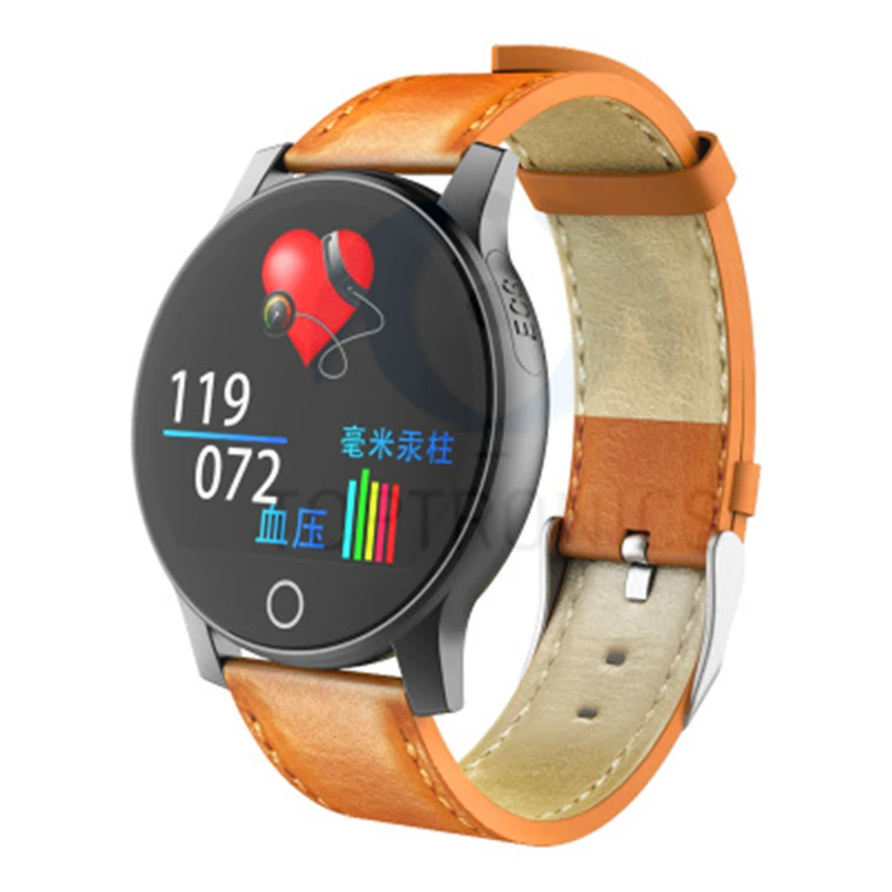 brown-leather(ecg) ЭКГ часы PPG HRV smartband браслет водонепроницаемый смарт-Монитор артериального давления спортивный браслет сердечного ритма Смарт-часы PK BR4 MX9 - Цвет: brown-leather(ecg)