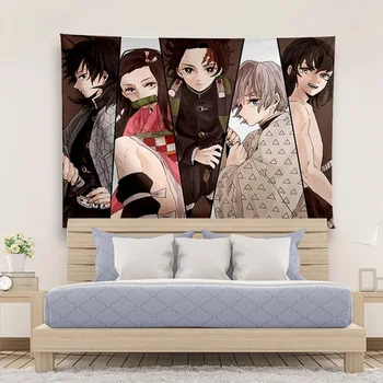 

Demon Slayer Kimetsu No Yaiba Kochou Shinobu Tapestry Art Wall Hanging Sofa Table Bed Cover Home Decor Dorm Gift