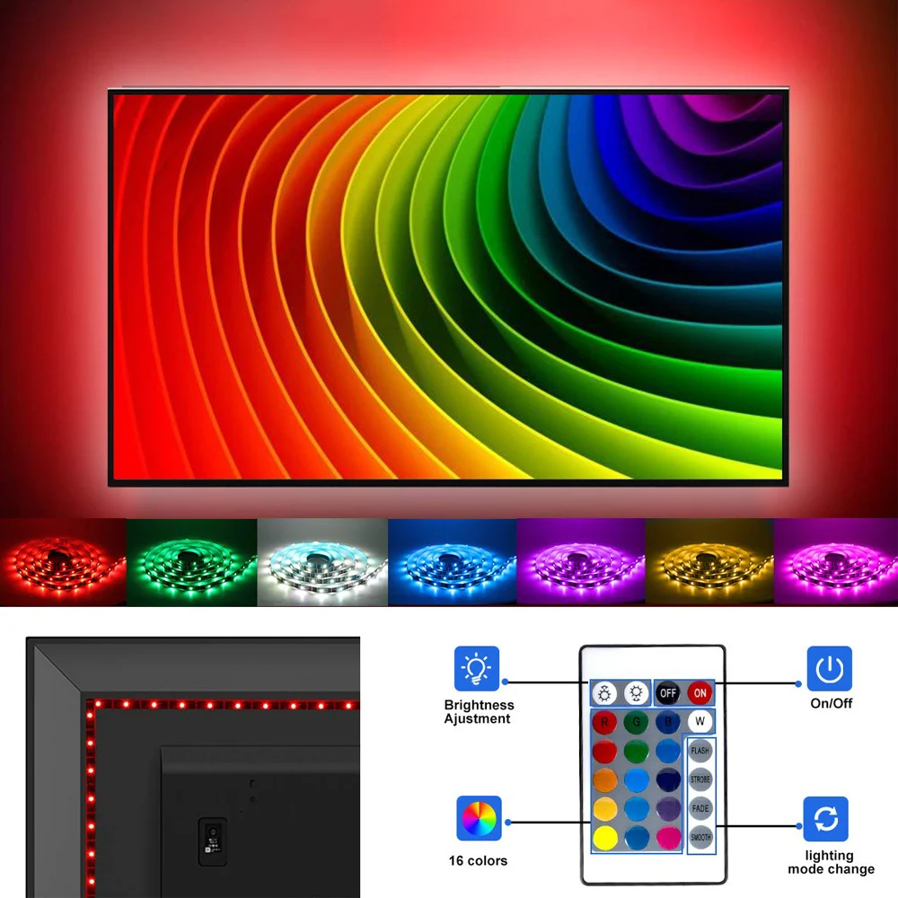 Батарея Светодиодная лента RGB 5 в SMD 5050 водонепроницаемый Tira светодиодный ИК RF пульт дистанционного управления батарея 3aa питание светодиодный лента полоса