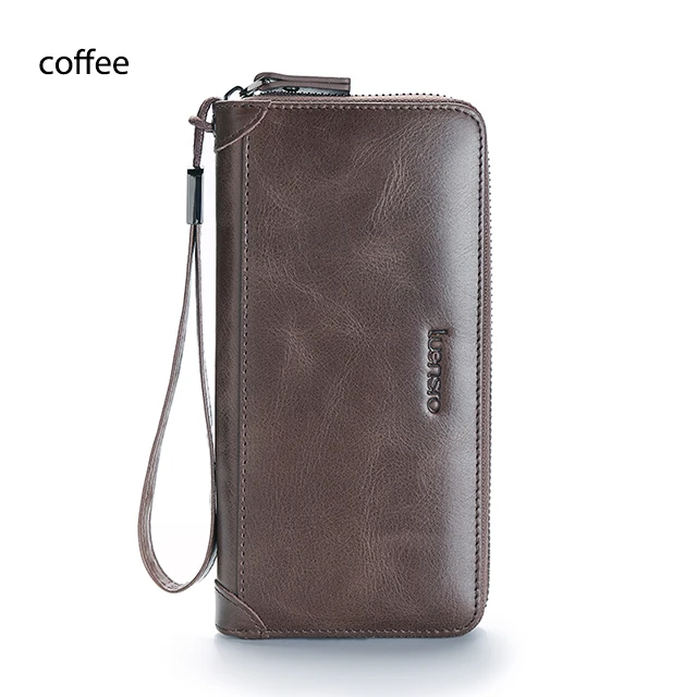 coffee Женский кошелек из натуральной кожи, длинный клатч Walet Portomonee, роскошная брендовая сумка для денег, кошелек на молнии для девочек, кошелек, футляр для карт, Дамский - Цвет: coffee