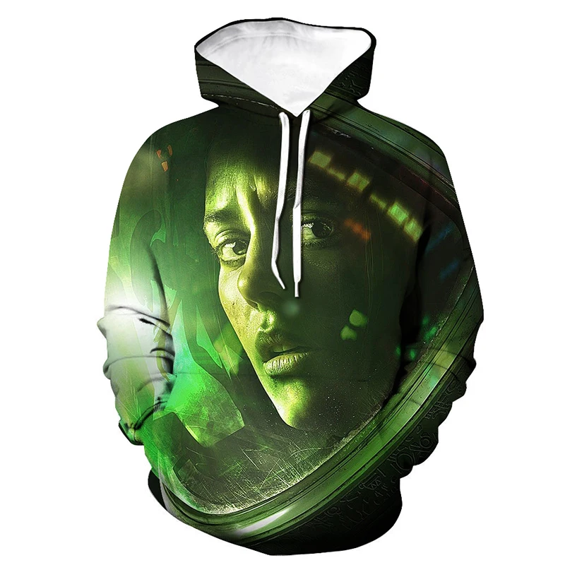alien print hoodie