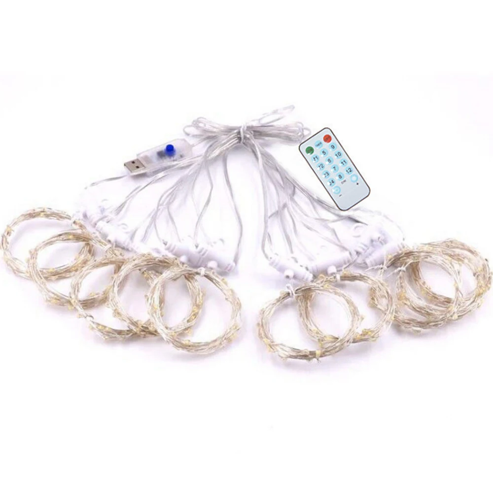 

3x3m 3x2m 3x1m Curtain Lights Led String Lamp 4 Music 8 Modes 17key Remote Control 5V USB Powered Waterproof Decorative for Home