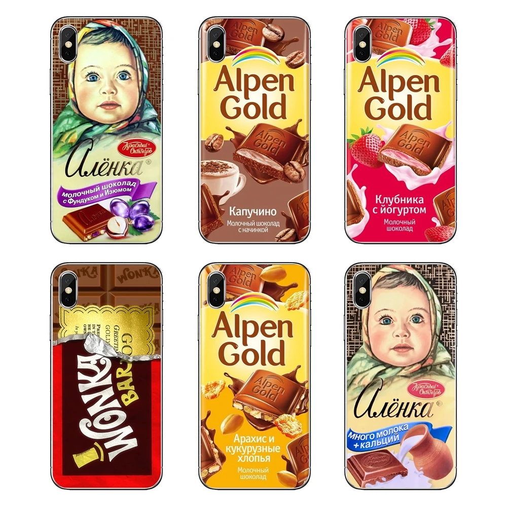 Alenka бар wonka шоколад для Samsung Galaxy A5 A6 A7 A8 A9 J4 J5 J7 J8 Plus Prime мягкие прозрачные чехлы |