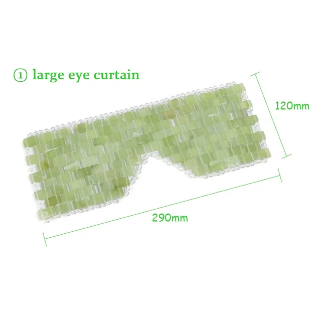 Нефритовая маска, натуральный нефрит, маска для глаз, камень, для массажа лица, для удаления морщин, Нефритовая маска для глаз, инструмент для красоты с коробкой - Цвет: L