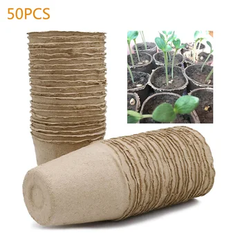 

50Pcs vegetable seeds Flowerpot Vegetable Fruit Pots 8*8CM Biodegradable Pulp Tool Nursery Tray Pot Cup Garden Supplies