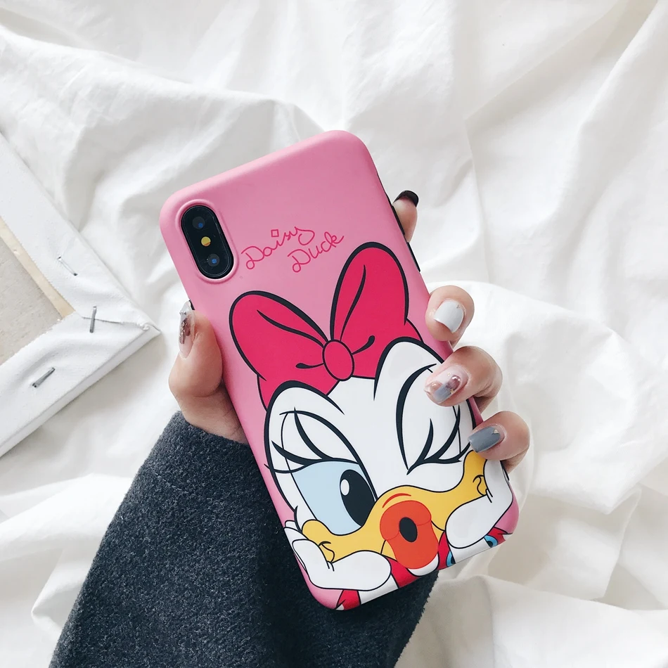 Милый скраб с Минни чехол для iphone X XR XS Max 6 6s P 7 8 Plus Мягкий чехол с мультяшным стежком для iphone 11 Pro MAX чехол Fundas - Цвет: Розовый