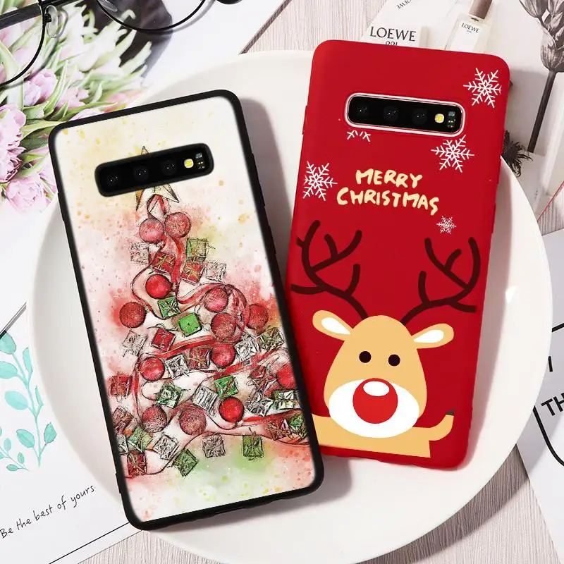 

Marry Christmas Case For Samsung Galaxy S10 S8 S9 Plus S10e S6 S7 Edge J3 J4 J5 J6 Plus 2018 J7 2016 2017 Prime Color Matte Case
