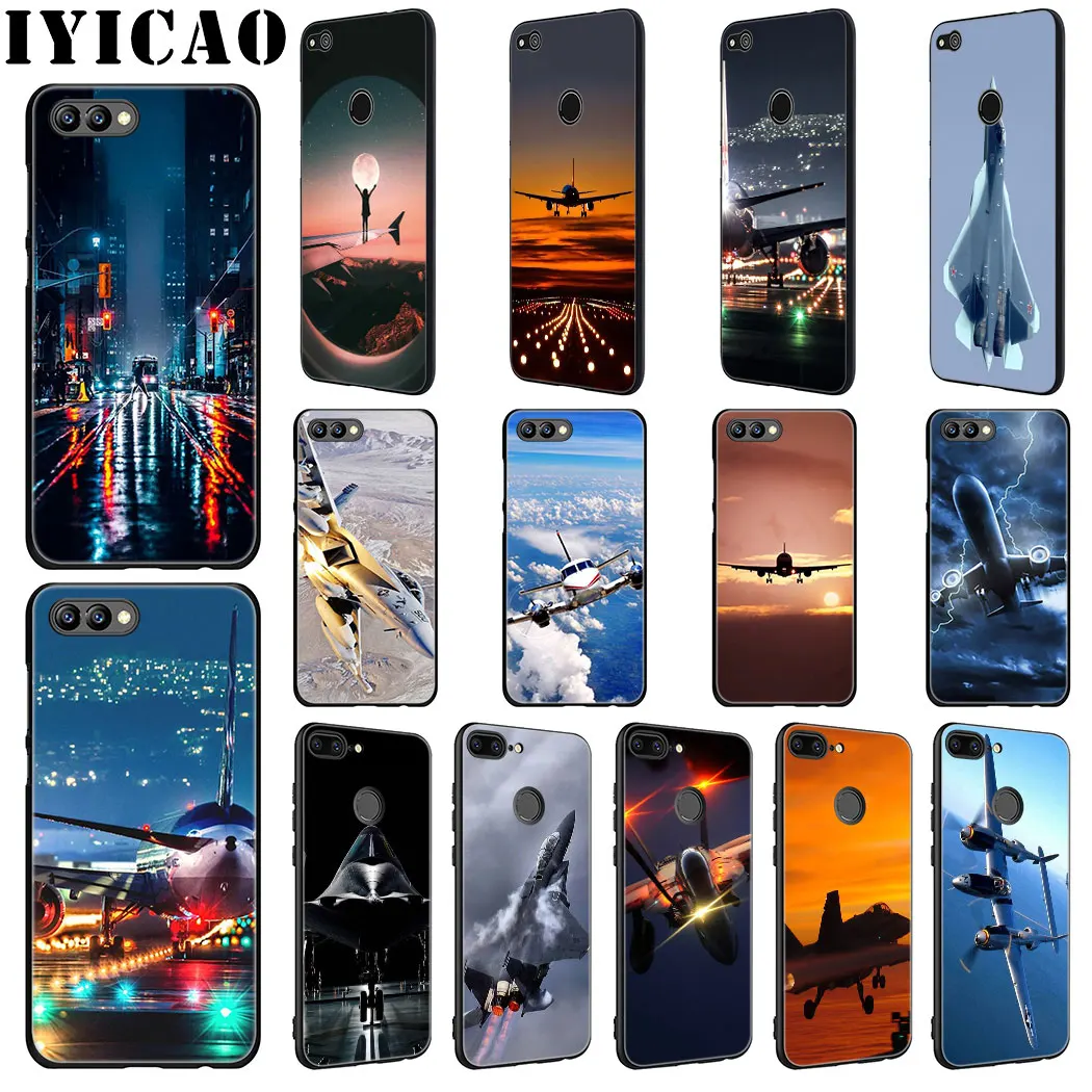 IYICAO Fighter propeller plane aircraft Soft Silicone Case for Huawei Honor view 20 9X Pro 10 9 8 Lite 8X 8C 7X 7C Note | Мобильные