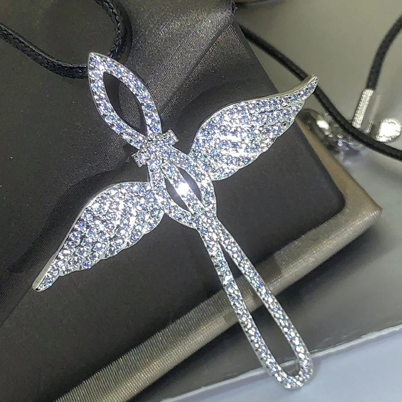 Collana Con Ali E Croce In Argento 925 - Gioiello Vadmans Angelo Custode Regalo - 3