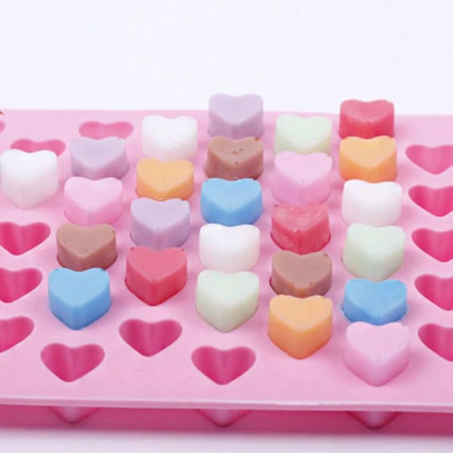 Silicone Chocolate Mold DIY Heart Shape Silicone Mold Reusable Candle  Chocolate Mold Valentine's Day Party Baking Mold 55 Grids - AliExpress