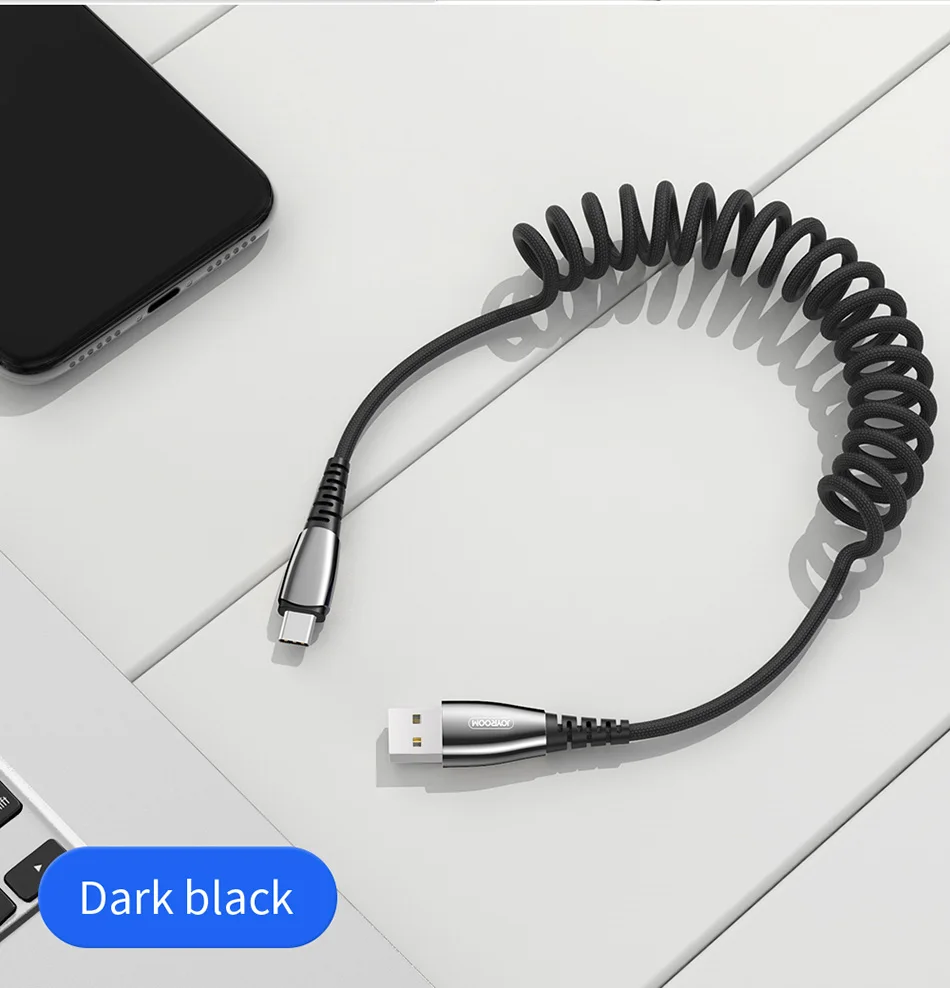 Joyroom usb type C кабель Выдвижной пружинный кабель Быстрая зарядка кабель для передачи данных провод шнур Адаптер для Xiaomi Redmi