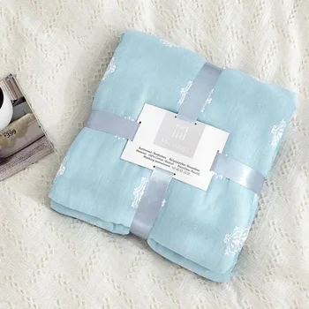 

Summer Muslin Lightweight Throw Blanket For Bed Sofa Soft Warm Bedding Coverlet Adult Sheet