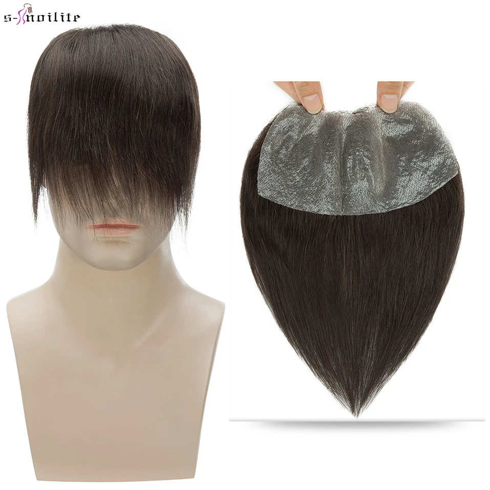 Human Hair Toupee S-noilite Men Hairline 13g Front Natural Hair Male Replacement System 0.16mm PU Hairpiece Invisible Extensions