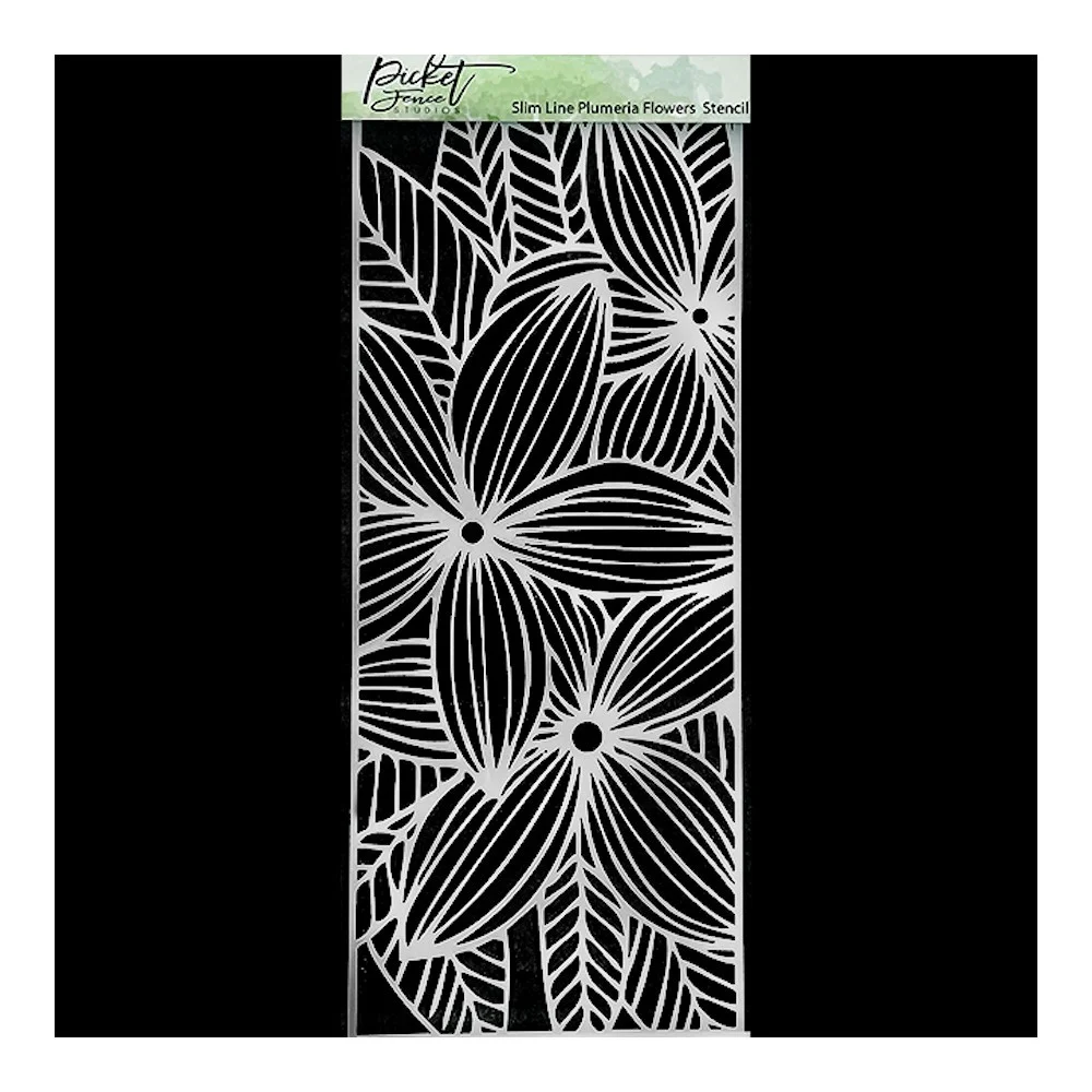 

2021 Hot Sale Plumeria Flowers Slim Line Diy Layering Stencils Painting Scrapbook Coloring Embossing Album Decorative Template
