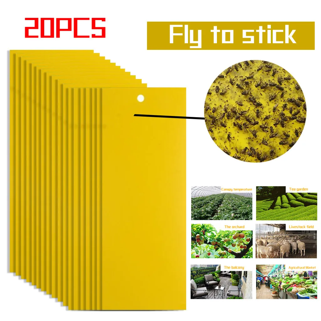 20 шт. липкие ловушки клейкие летающие растения Ловца насекомых клейкая наклейка