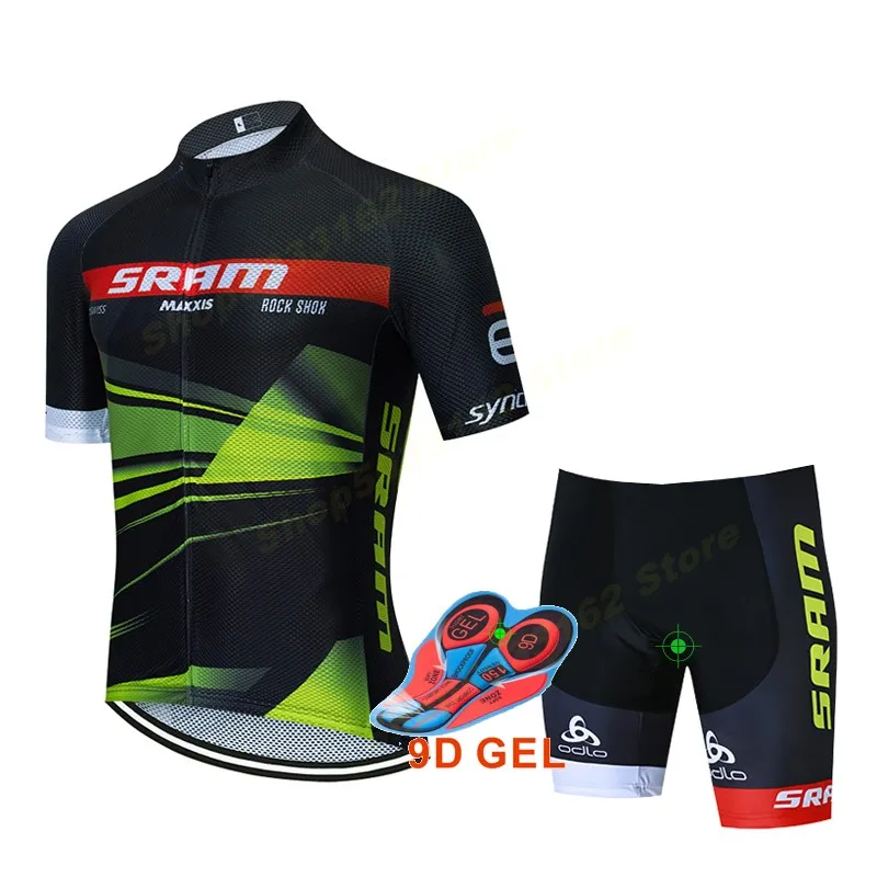 

sram cycling TEAM jersey 9D bike shorts suit Ropa Ciclismo mens summer quick dry PRO bicycle Maillot Pants clothing