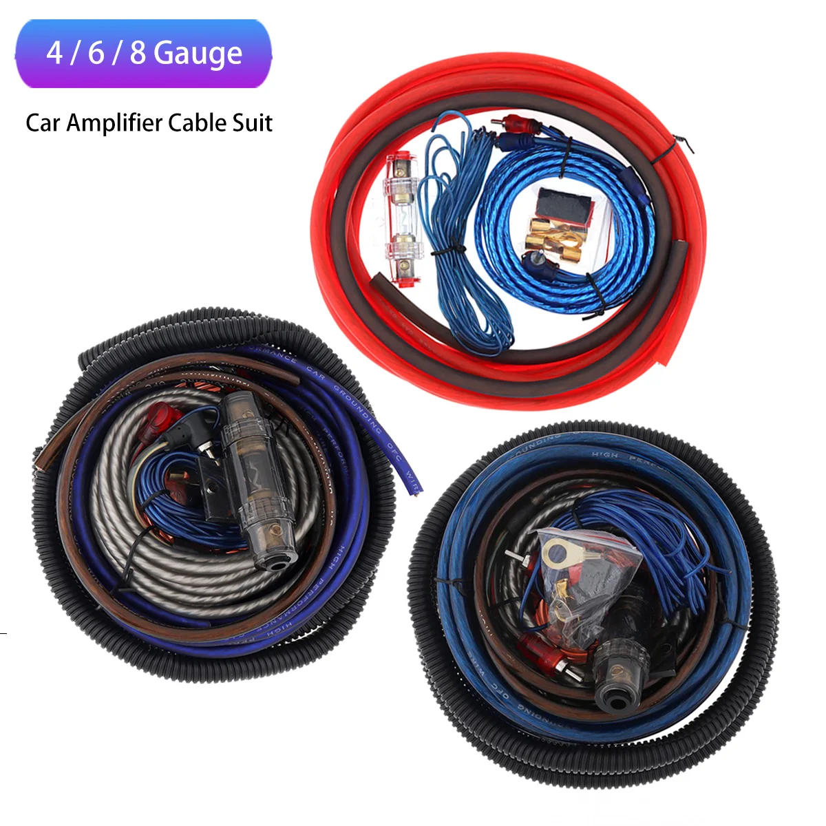 4 6 8 Gauge Amplifier Installation Kit Car Speaker Cable Subwoofer Wires Automotive Power