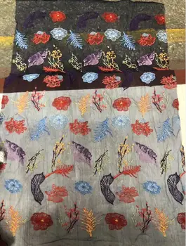 

Nice flower embroidery lace fabric L-12361 french net materials bridal lace fabric