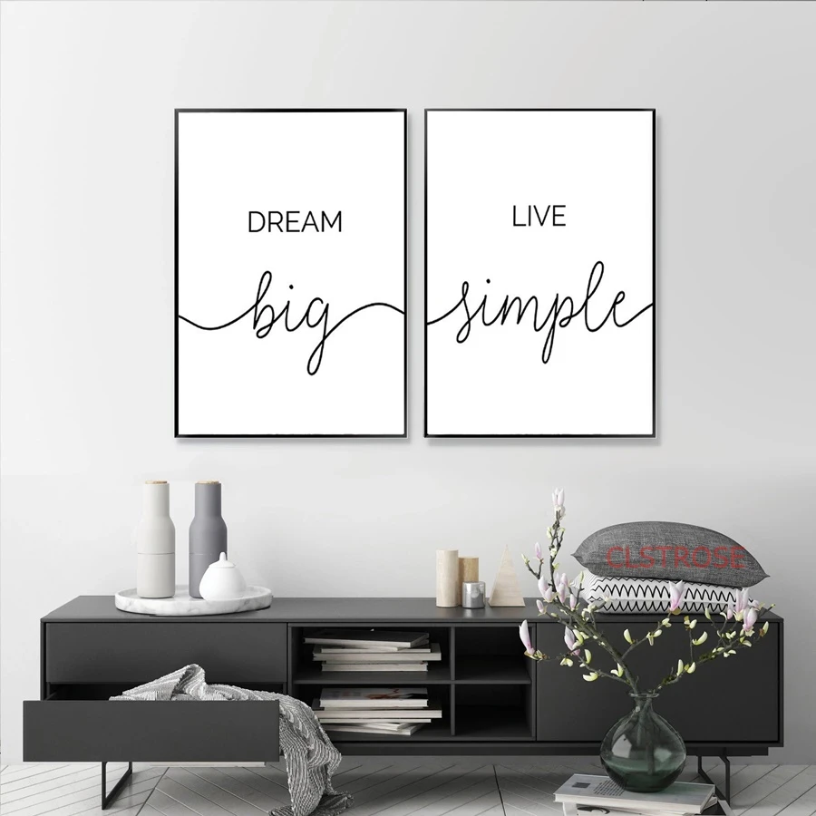 Peinture Sur Toile Avec Citation De Reve Vie Simple Impression Murale Noire Et Blanche Affiche Nordique Photos De Chambre A Coucher Decoration De La Maison Aliexpress Peinture Sur Toile Avec Citation De Reve Vie Simple Impression Murale Noire Et Blanche Affiche Nordique Photos De Chambre A Coucher Decoration De La Maison Aliexpress