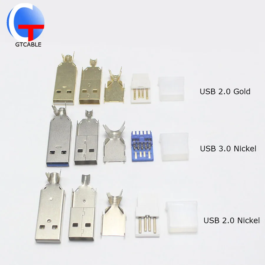 1/2/5 компл. DIY USB 2 0 3 штекер разъем для пайки Тип разъема с пластиковой пылезащитной