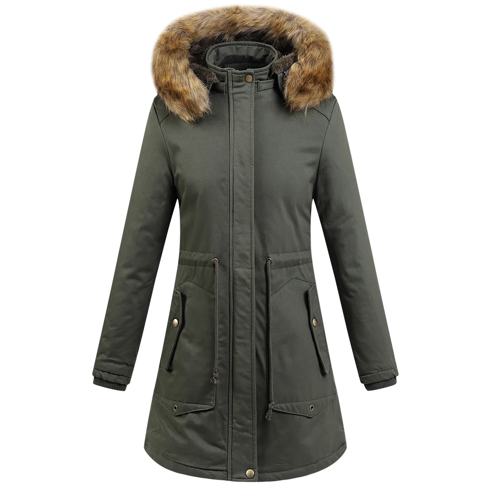 Koop Winter jas vrouw lange Parka vrouwen bont thermische dikker hoodies windbreaker hooded bontkraag bovenkleding stree stijl jas vrouwen