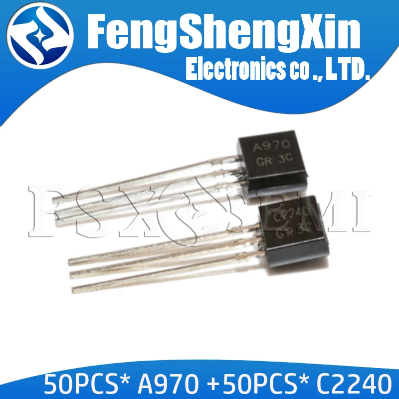 100pcs New 2sa970 2sc2240 To92 (50pcs* A970 +50pcs* C2240 ) To-92 ...