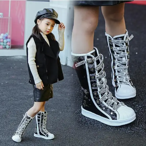 Girls Boots Sequins Child Shoes Kids Breathable Snow Boots Girls Children Rubber Bottom Fashion Winter Boots Baby Bota