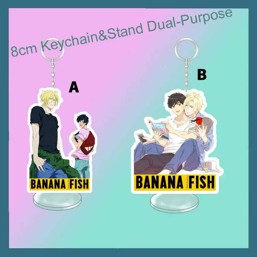 

Dual Purpose Keychain Stand Figure Banana Fish Ash Okumura Eiji Yaoi Romantic