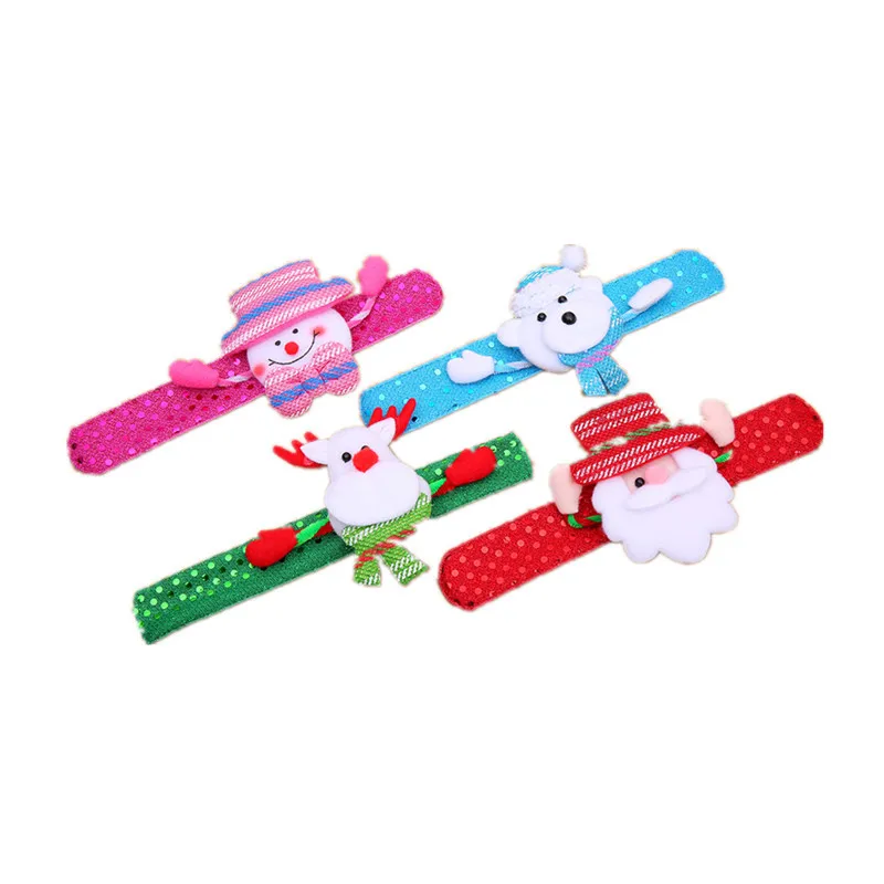 

Christmas Patting Circle Charms Bracelets For Watch Xmas Children Gift Santa Claus Snowman Deer New Year Party Toy