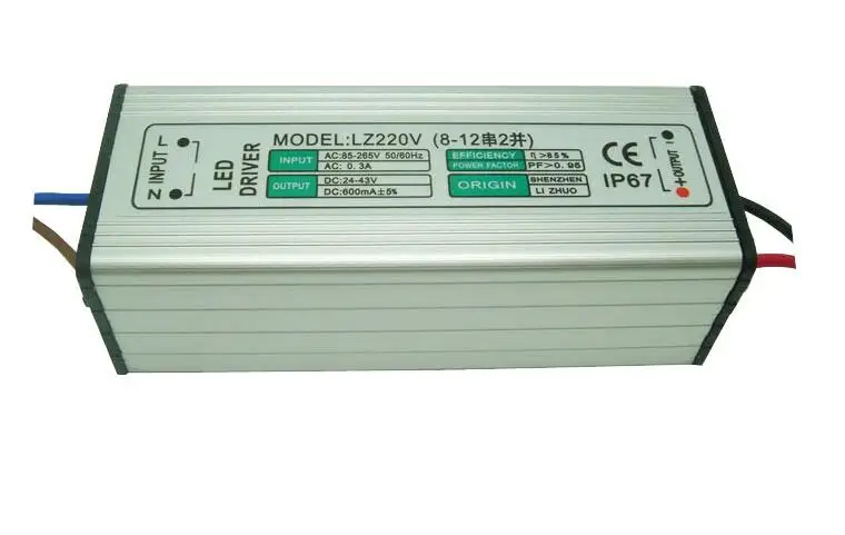 lowest price Waterproof LED Driver High Power Supply AC 85 -220 V dc 24-43 50/60 HZ 20 W 8-12 series 2 parallel 600 mA | Лампы и