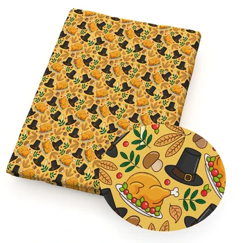 

David accessories 50*140cm Thanks Giving Pumpkin 4 Ways Stretch Fabric Sewing Quilting Fabrics Quality for Needlework,c12253