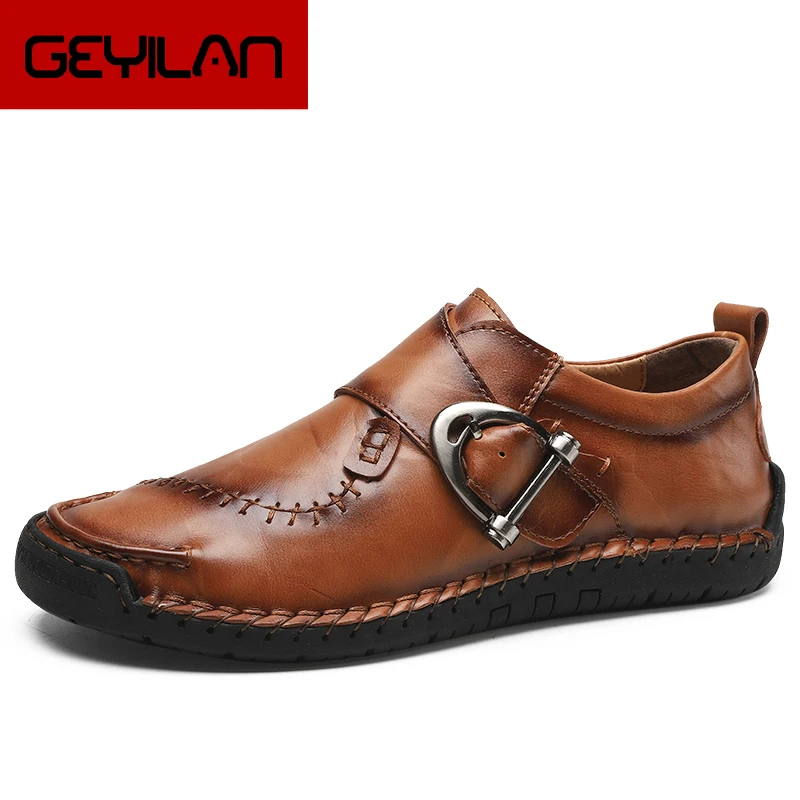 

2019 Autumn Winter Shoes Men Casual Genuine Leather Fashion Comfortable Flat Boots Men Lace-up Shoes Winter Male Hiking Boots 48