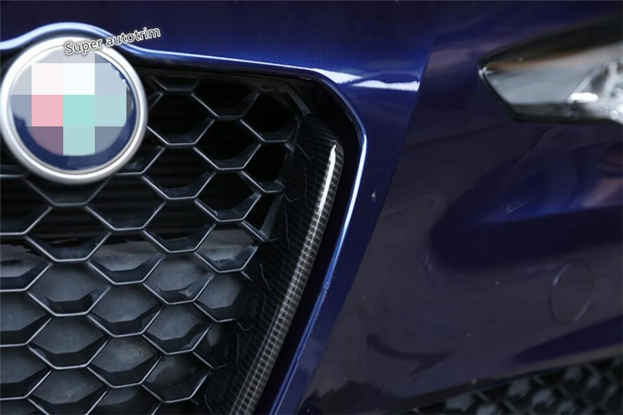 Аксессуары Lapetus внешняя Передняя решетка гриль крышка Накладка для Alfa Romeo Giulia углеродное волокно ABS
