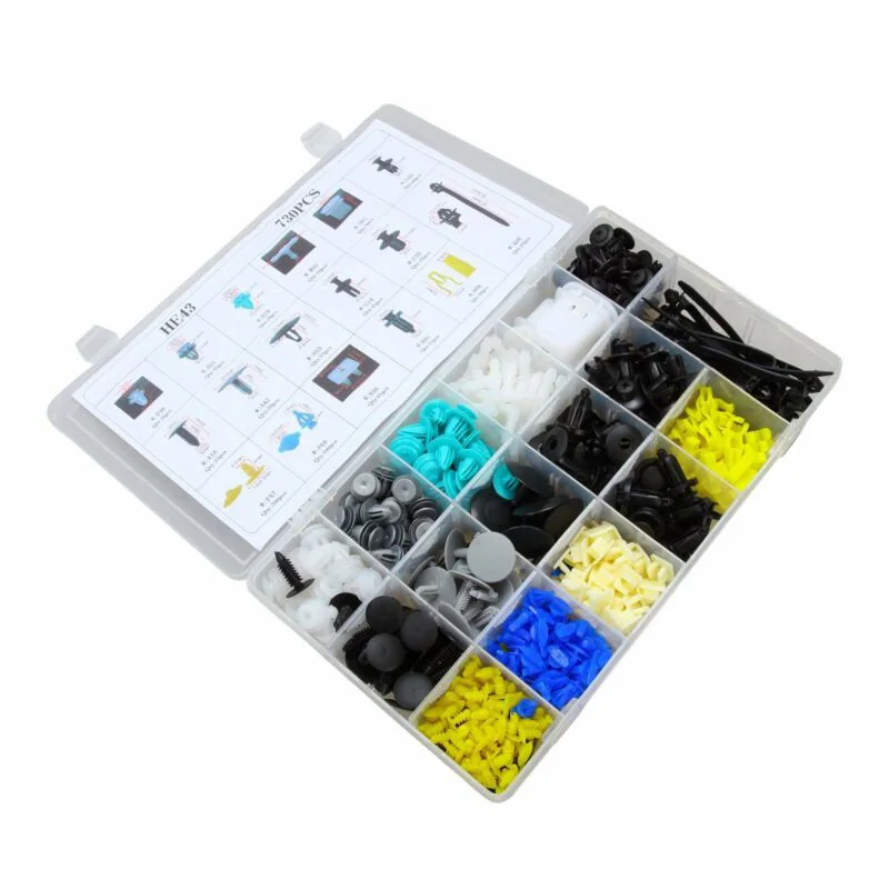 730Pcs Car Body Plastic Push Pin Rivet Fasteners Trim Moulding Clip Assortments durable and practical to use