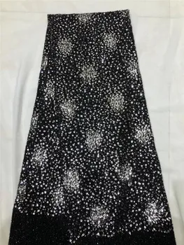 

New sequins good selling YG-875 french net lace fabric pretty Tulle net lace fabric for wedding dress with pretty flower