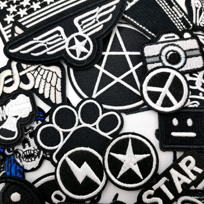 YEAHHH STAR PEACE Iron On Patches Apparel Sewing Fabric Handmade Appliques For Clothing Music Stickers Badges Parche CAT ROUTH66 Cords 