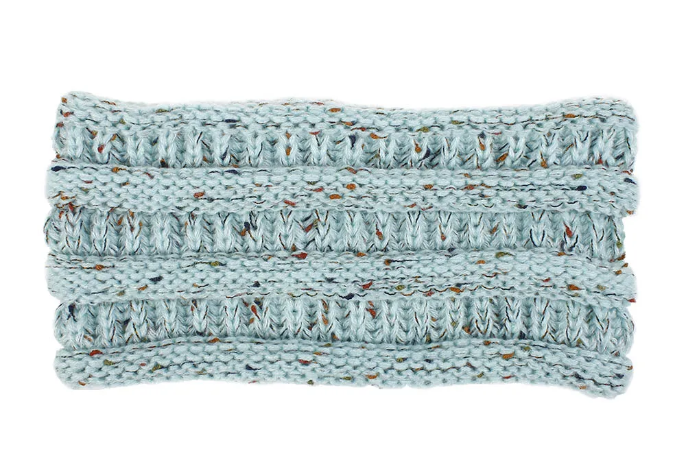 5 headbands Новейшая зимняя теплая однотонная вязаная повязка на голову для женщин Neno зеленая вязаная повязка для волос головные уборы широкая бандана аксессуары для волос в виде тюрбана - Цвет: 5 headbands
