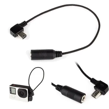

Digital Camera Mini USB to 3.5mm Microphone Mic Adapter Transfer Cable Wire for GoPro Hero 3 3+ 4 Microphone Adapter Cable 1pc