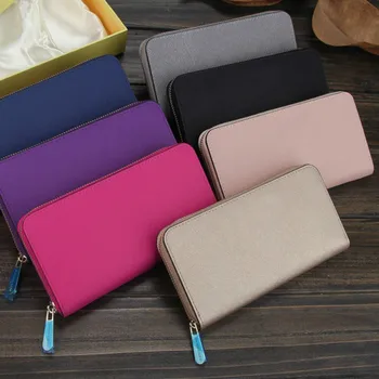 

2020 Leather Cowhide Cross Long Zipper Wallet European Handbags Genuine Leather Wallet Womens Wallets Free Shipping