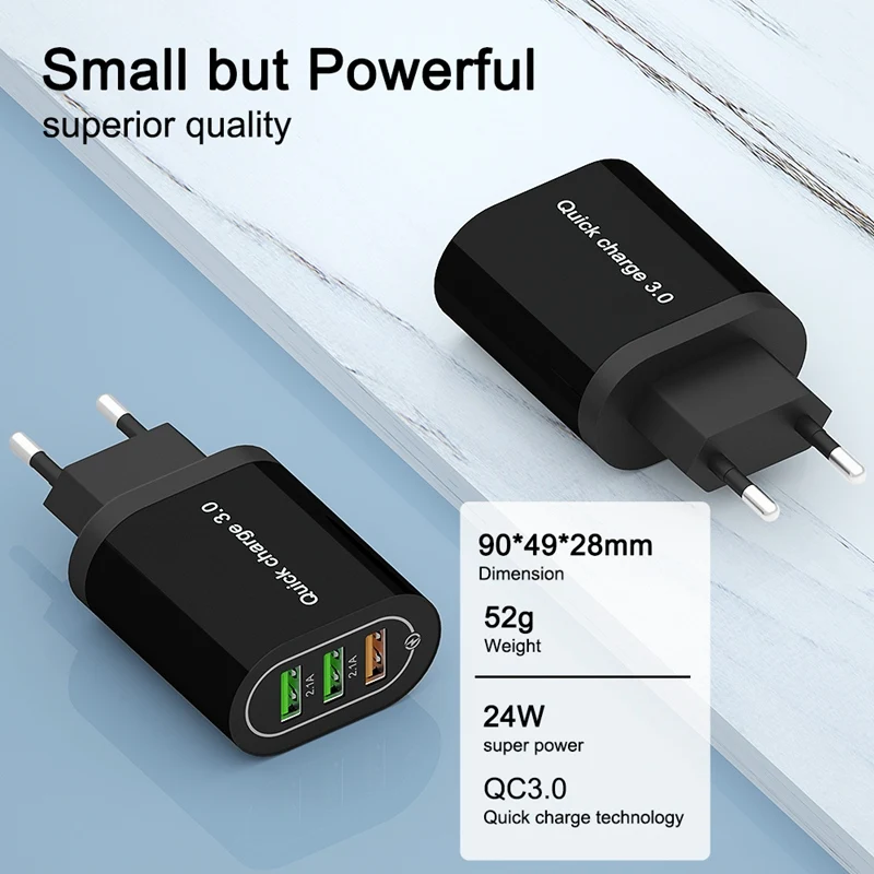 Зарядное устройство OREY 24 Вт QC 3 0 4 8 А макс. порта USB адаптер для быстрой зарядки
