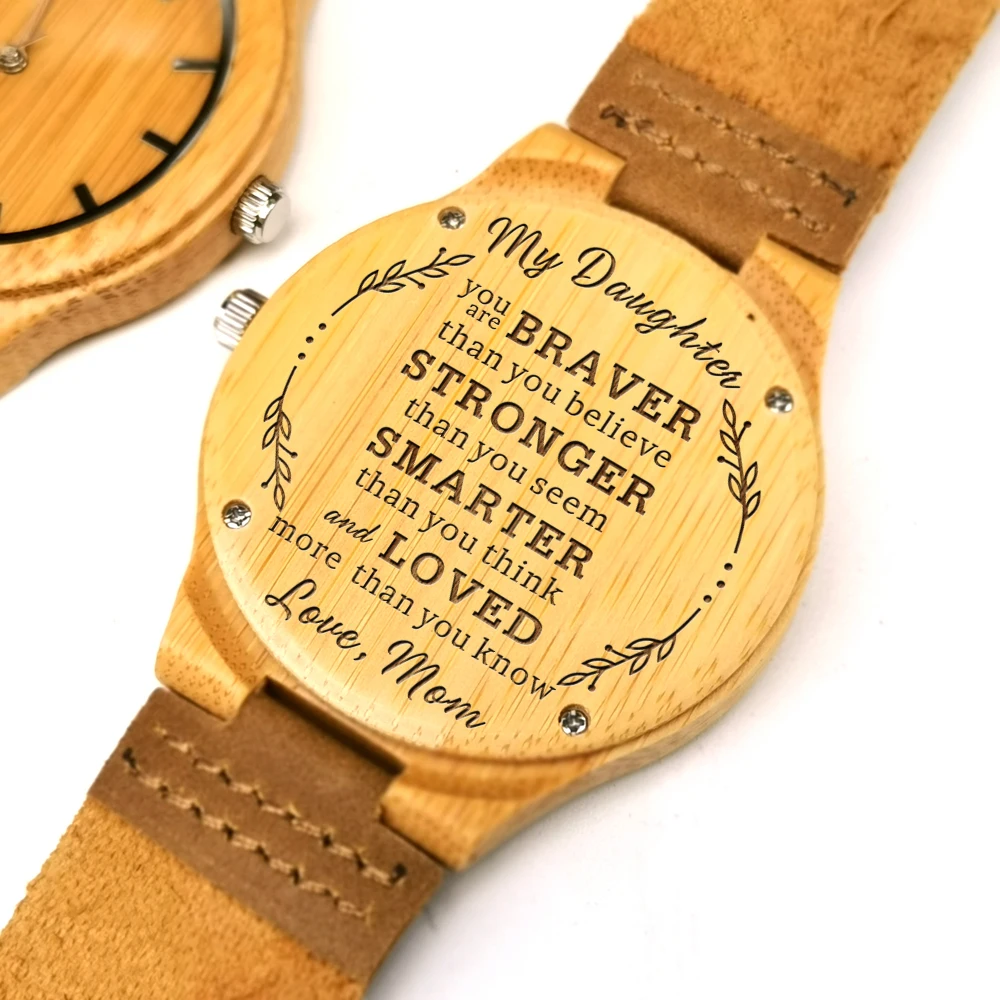 

To My Daughter- Maple Wood Watch Engraved Wooden Watch Birthday graduation gift