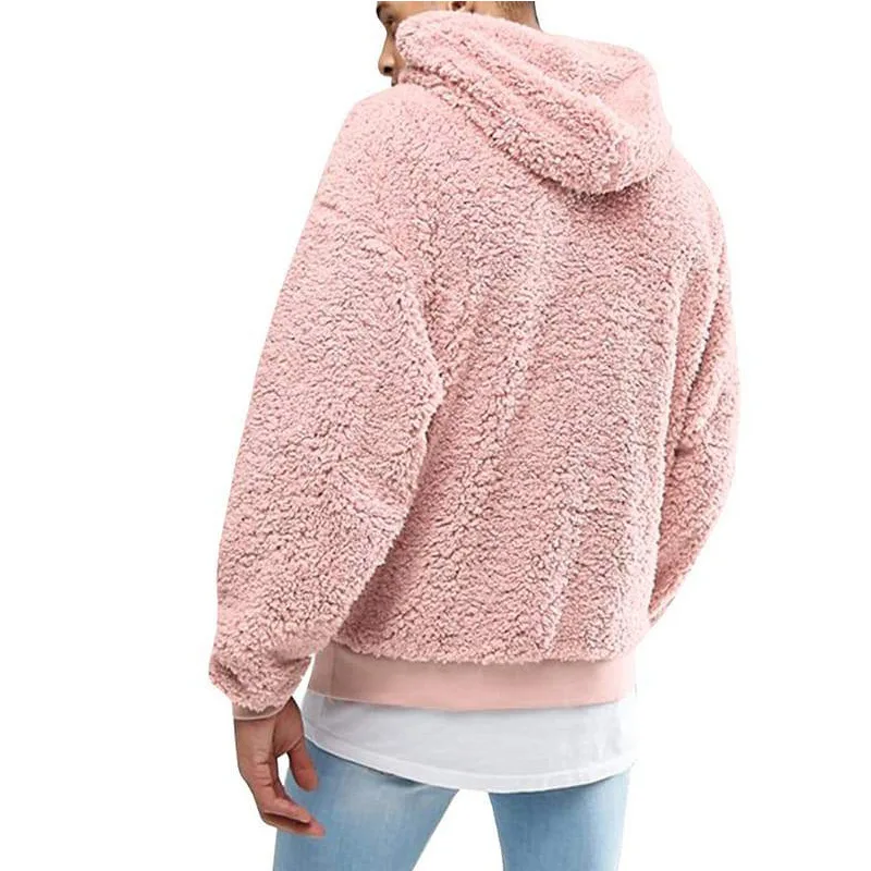 

Winter Warm Men Casual Hooded Lamb Cashmere Sweatshirts Hoodies Pocket Streetwear Male Pullovers Tops Poleron Hombre