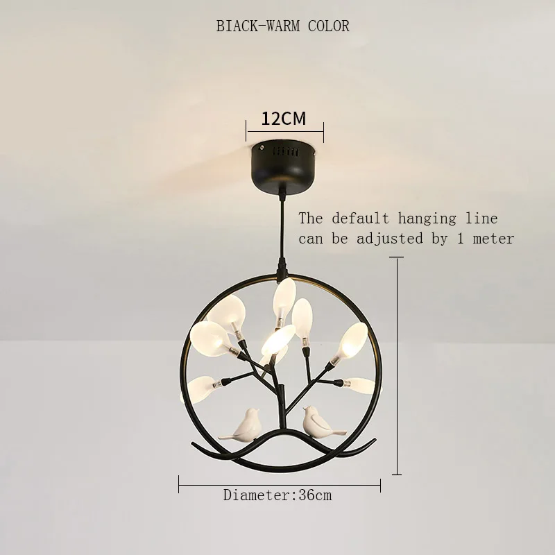 BLACK-WARM LIGHT Постмодерн Круглый G4 База подвесной светильник балкон светильник ing ресторан светильник s вход крыльцо огни коридор прохода птица - Цвет корпуса: BLACK-WARM LIGHT
