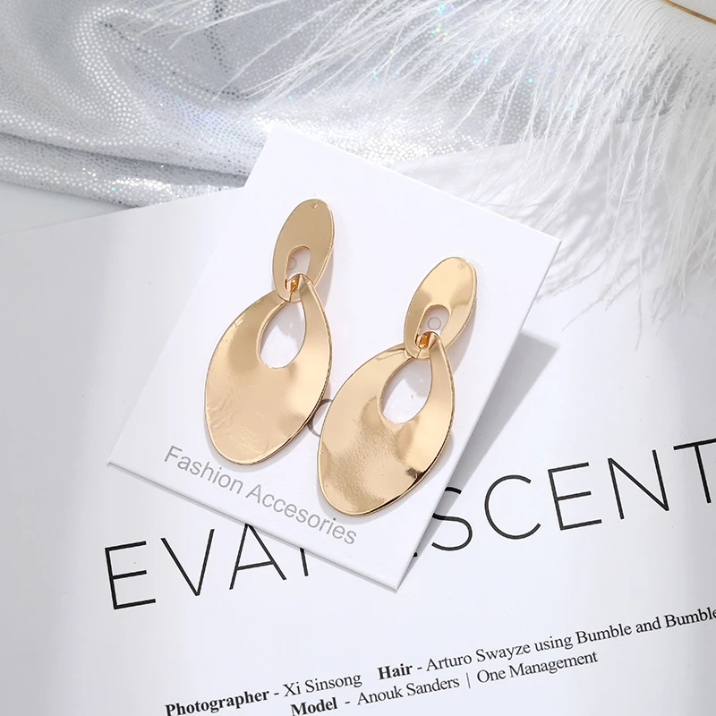 Женские фигурные овальные серьги Boucle D'oreille Femme 2020 эффектные геометрические
