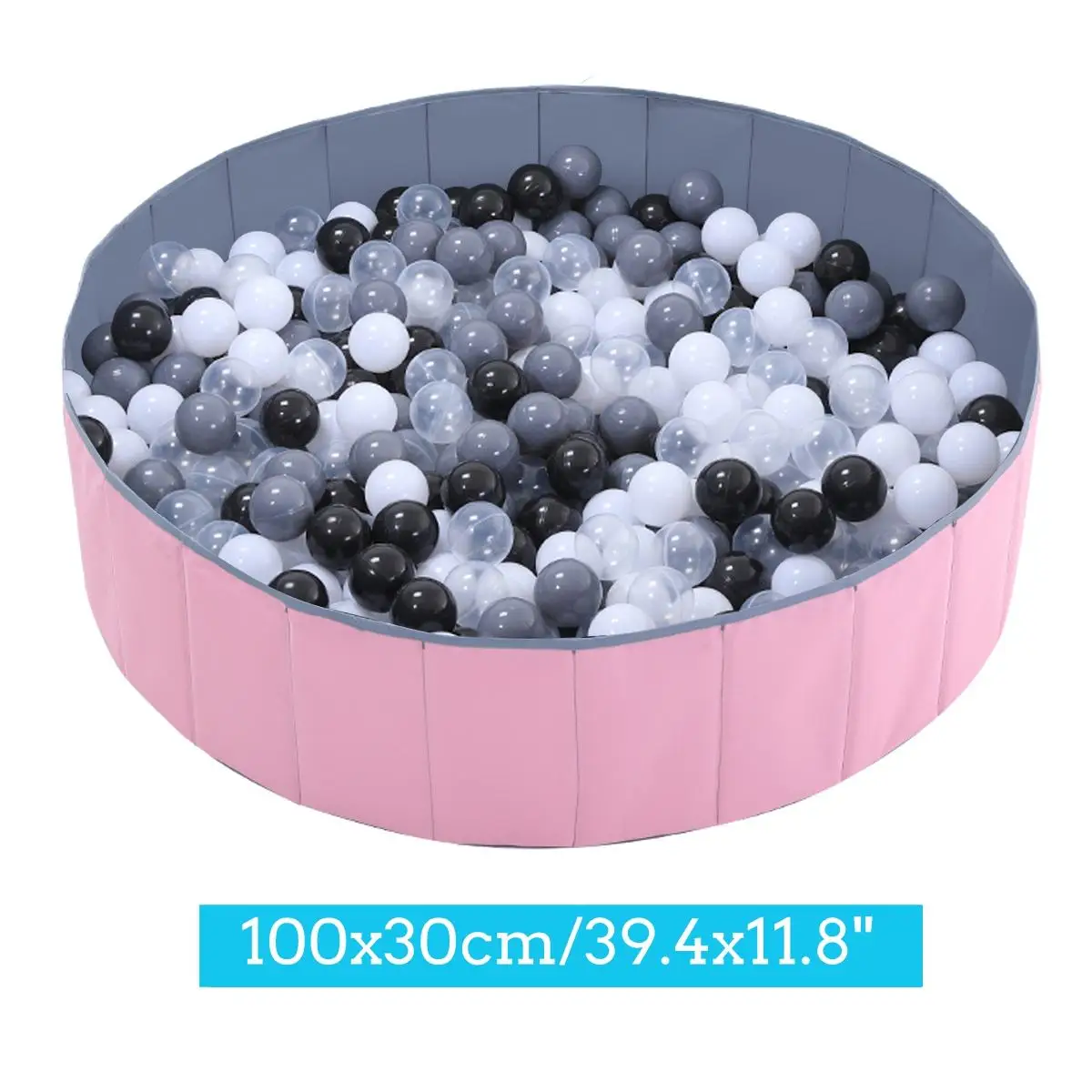 Хит, детские складные игрушки, Игровая палатка, океан, 100x30 см, шары, яма, пластиковый бассейн со складными палатками, Манеж - Цвет: PinkGrey With Ball