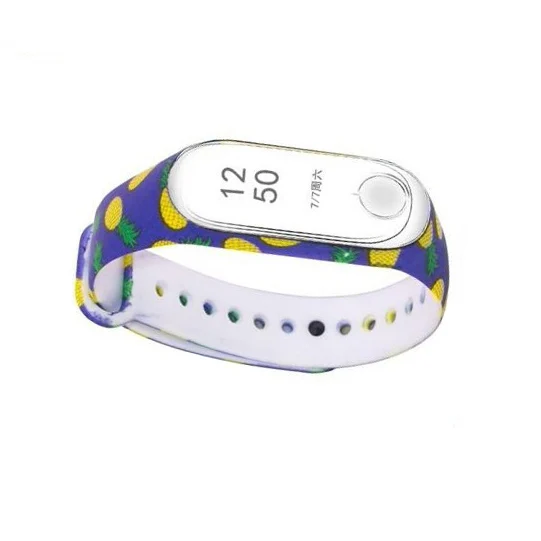 Цветной Xiaomi mi браслет 4 3 ремешок сменный Браслет для Xiaomi mi Band 4 3 силиконовый браслет correa mi 3 ремень Различные цветы - Цвет ремешка: pineapple